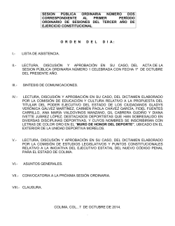 SESION PUBLICA ORDINARIA - Congreso del Estado de Colima
