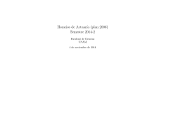 Horarios de Actuar&acute;ıa (plan 2006) Semestre 2014-2 - Facultad de