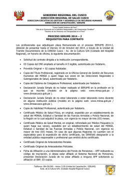 GOBIERNO REGIONAL DEL CUSCO - Direcci&oacute;n Regional de Salud