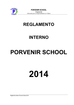 Reglamento Interno Porvenir School 2014