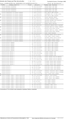 Horario de Clases por Plan de estudios