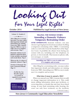 Looking Out For Your Legal Rights - October 2014 - LSNJ