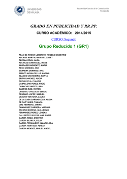 GRADO EN PUBLICIDAD Y RR.PP. Grupo Reducido 1 (GR1)