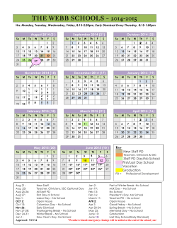 2014-2015 Webb Schools Calendar