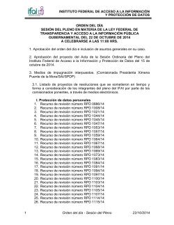 ORDEN DEL DÍA - Ifai