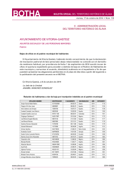 Bajas de oficio en el padrón municipal de habitantes