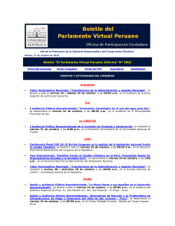 Boletín “El Parlamento Virtual Peruano Informa” - Congreso de la