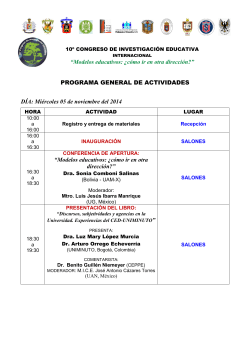 Programa de Actividades del 10&deg; CIE - 10&ordm; congreso de