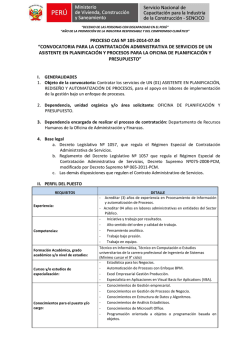 CAS N° 105 Asistente en Planificacion - Sencico