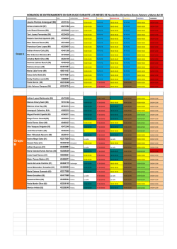 Horarios Febrero