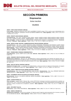 Actos de VALENCIA del BORME núm. 211 de 2014 - BOE.es