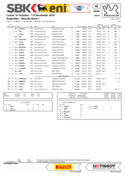 Superbike - Results Race 1 Losail, 31 October - 1-2 - SBK