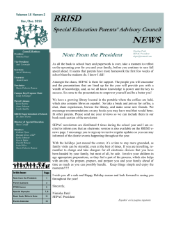 Special Education Parents Advisory Council Note - Round Rock ISD
