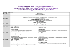 Thursday, October 9th 08.30-9.00 Registration Entrance in Aula