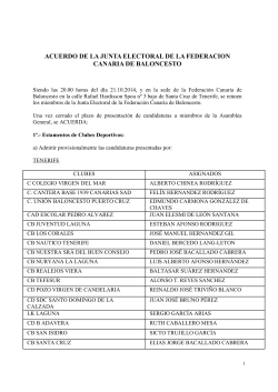 Acuerdo admisión provisional candidaturas Federación Canaria