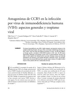 Antagonistas de CCR5 en la infección por virus de