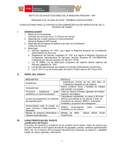 proceso cas n°0024-2014-iiap(primera convocatoria) - Instituto de