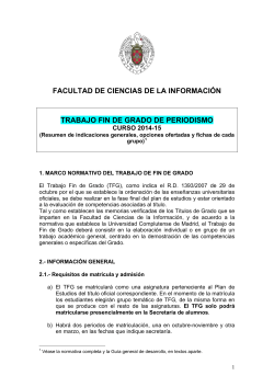 Cuadernillo TFG Grado Periodismo - Facultad de Ciencias de la