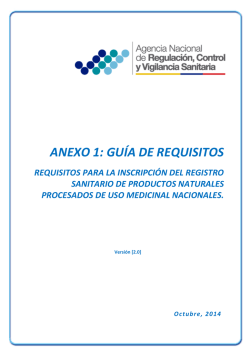 Requisitos para la Inscripción del Registro Sanitario de Productos