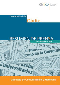 4 de noviembre de 2014. Resumen - Universidad de Cádiz