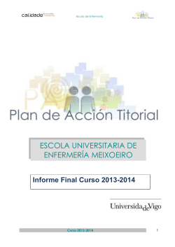 INFORME FINAL PAT CURSO 2013-2014 - Universidade de Vigo