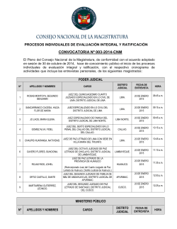 convocatoria nº 003-2014-cnm - Consejo Nacional de la Magistratura
