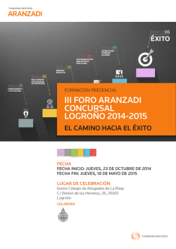 III FORO ARANZADI CONCURSAL LOGRO&Ntilde;O 2014-2015