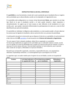 INSTRUCTIVO PARA EL USO DEL e-PORTAFOLIO El e - Unad