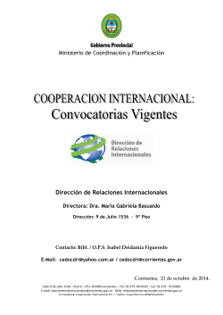 CONVOCATORIAS OCTUBRE 2014 - Dirección de Relaciones