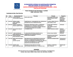 XII ENCUENTRO INTERNO DE INVESTIGACI&Oacute;N FORMATIVA - USC
