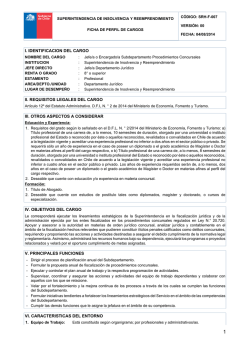 Ficha perfil de cargos - Superintendencia de Insolvencia y