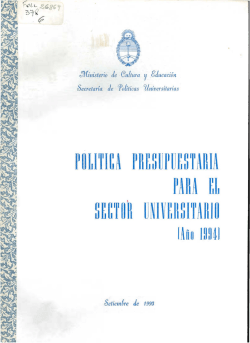 Política presupuestaria para el sector universitario (año 1994)