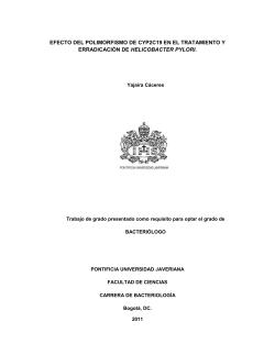 efecto del polimorfismo de cyp2c19 en el tratamiento y erradicaci&oacute;n