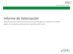 Informe de Valorización (al 24-Oct-2014) - Bolsa de Valores de Lima