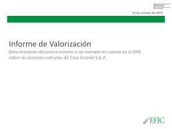 Informe de Valorizaci&oacute;n (al 24-Oct-2014) - Bolsa de Valores de Lima