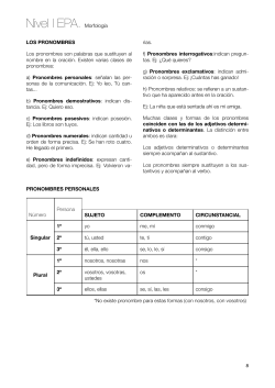 Lista de determinantes y pronombres