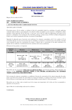circular exámenes acumulativos - Colegio San Benito de Tibatí