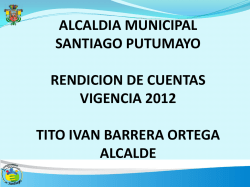 INGRESOS VIGENCIA 2012 - Santiago - Putumayo