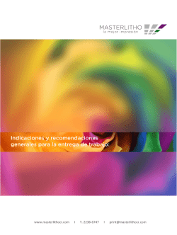 Indicaciones y recomendaciones generales para la - Masterlitho