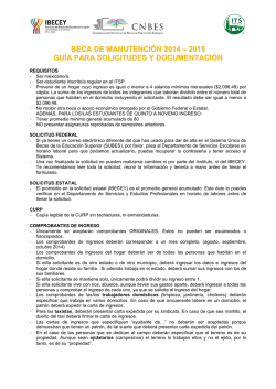 Gu&iacute;a para la Beca de Manutenci&oacute;n - Instituto Tecnol&oacute;gico Superior