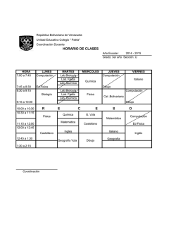 HORARIO DE CLASES R     E     C     E     S     O - Colegio Patria