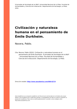 Civilización y naturaleza humana en el - Acta Académica