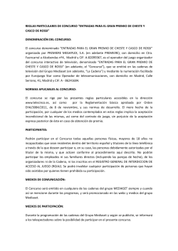 BASES ENTRADAS CHESTE y CASCO ROSSI - Telecinco