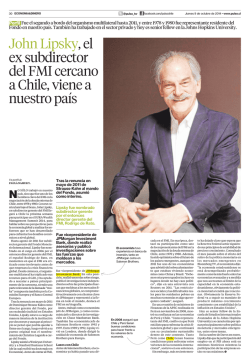 John Lipsky, el ex subdirector del FMI cercano a Chile, viene - Pulso