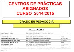 Centros asignados Prácticum 1 Pedagogía - Universidad de Málaga