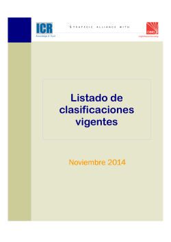 Listado de Clasificaciones Vigentes Octubre 2014 - ICR