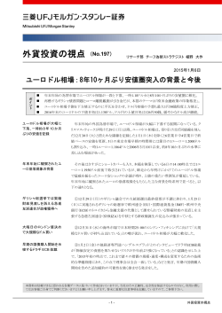 外貨投資の視点 （No.197） - 三菱UFJ証券 - 三菱UFJフィナンシャル