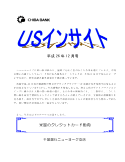 USインサイト［PDF：600KB］ - 千葉銀行