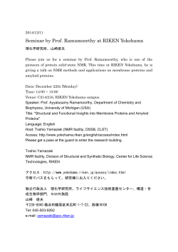 [612] Seminar by Prof. Ramamoorthy at RIKEN Yokohama