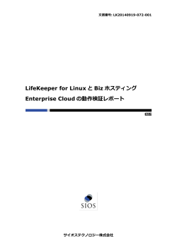 LifeKeeper for Linux と Biz ホスティング Enterprise Cloud の動作検証